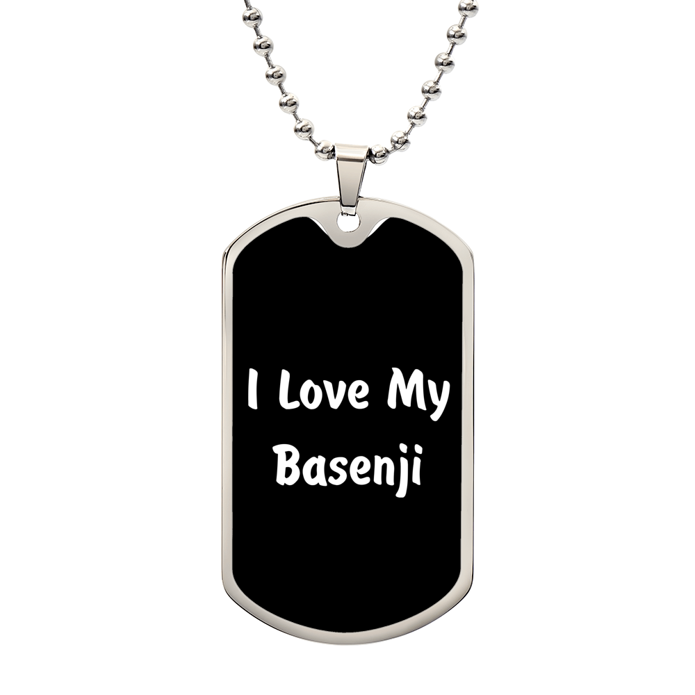 Love My Basenji v6 - Luxury Dog Tag Necklace