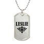Leslie v01a - Luxury Dog Tag Necklace