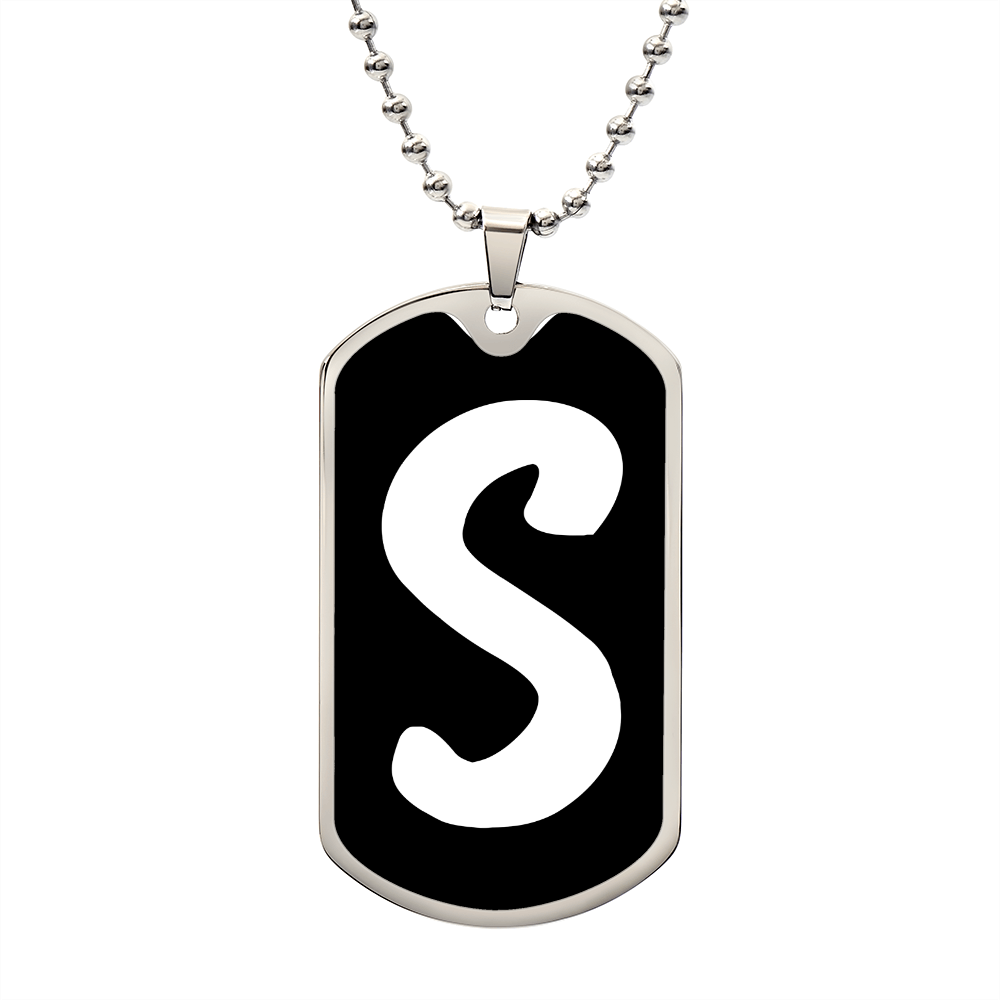 Initial S v3b - Luxury Dog Tag Necklace