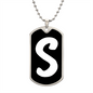 Initial S v3b - Luxury Dog Tag Necklace