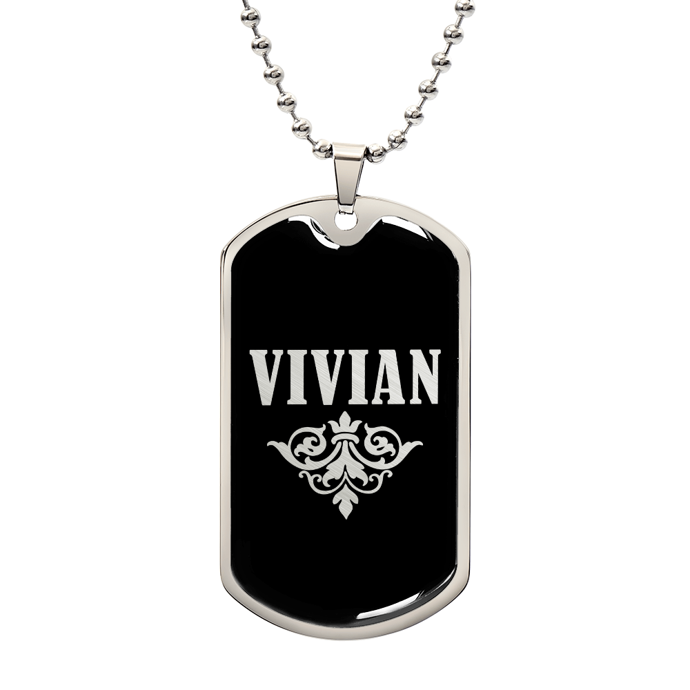 Vivian v02a - Luxury Dog Tag Necklace