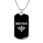 Brittany v02a - Luxury Dog Tag Necklace