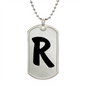 Initial R v1b - Luxury Dog Tag Necklace