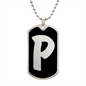 Initial P v2b - Luxury Dog Tag Necklace