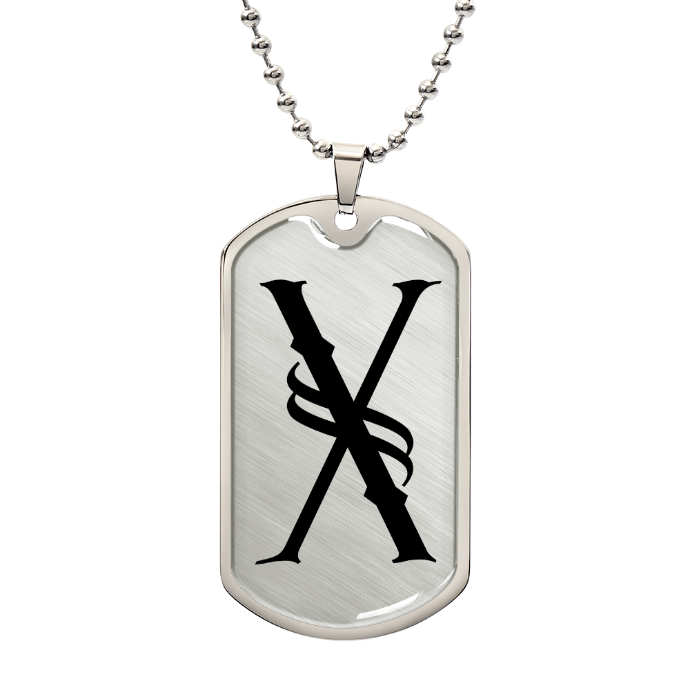 Initial X v001-21 - Luxury Dog Tag Necklace