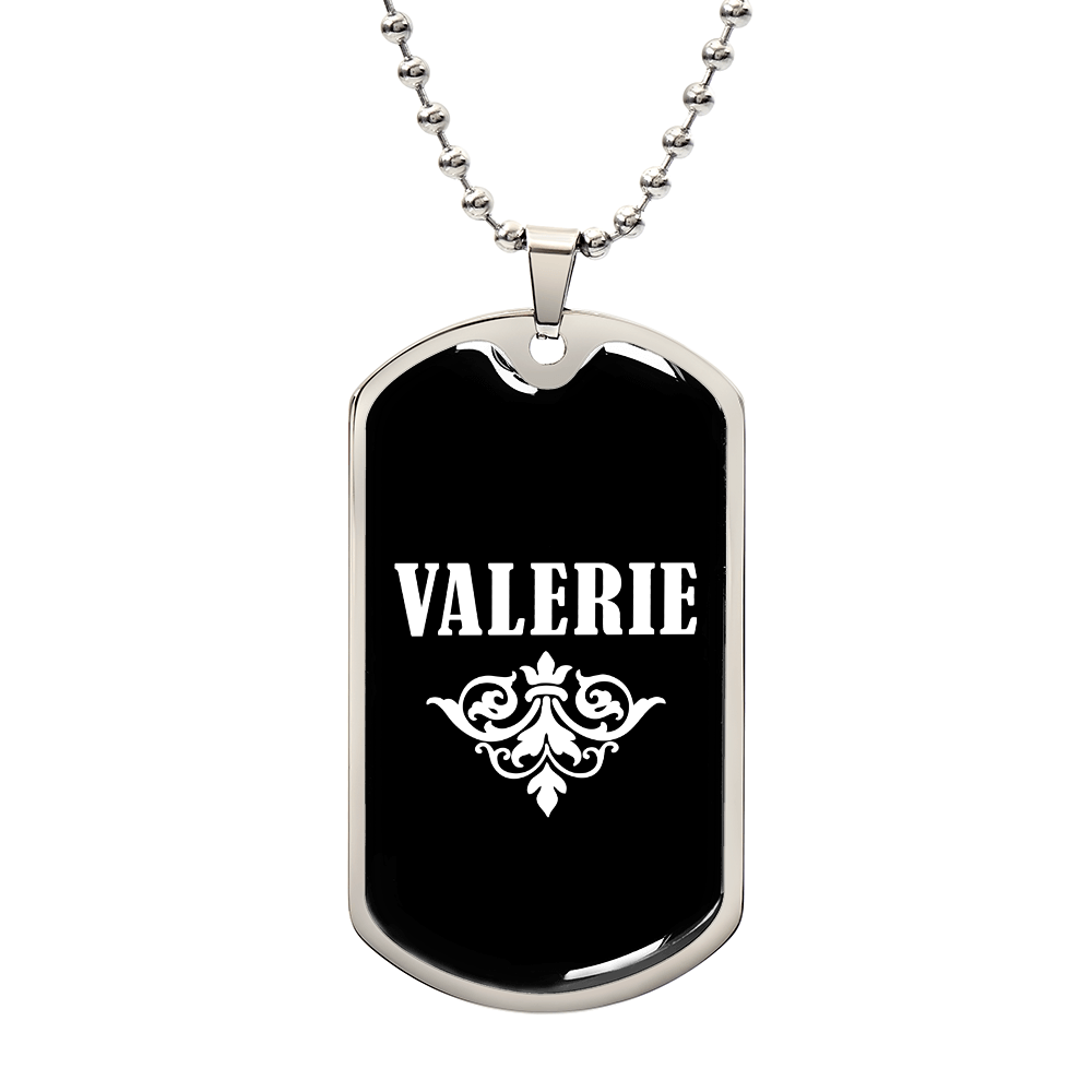 Valerie v03a - Luxury Dog Tag Necklace