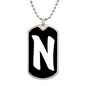 Initial N v3b - Luxury Dog Tag Necklace