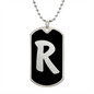 Initial R v2b - Luxury Dog Tag Necklace