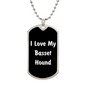 Love My Basset Hound v6 - Luxury Dog Tag Necklace