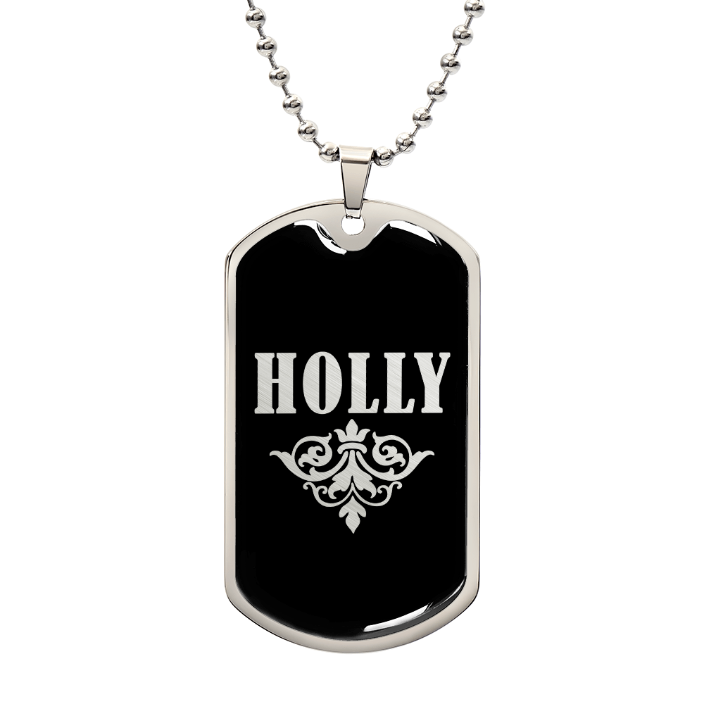 Holly v02a - Luxury Dog Tag Necklace