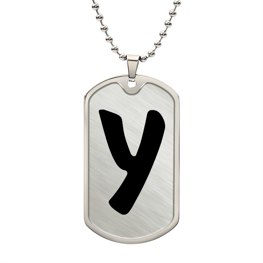 Initial Y v1b - Luxury Dog Tag Necklace