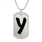 Initial Y v1b - Luxury Dog Tag Necklace