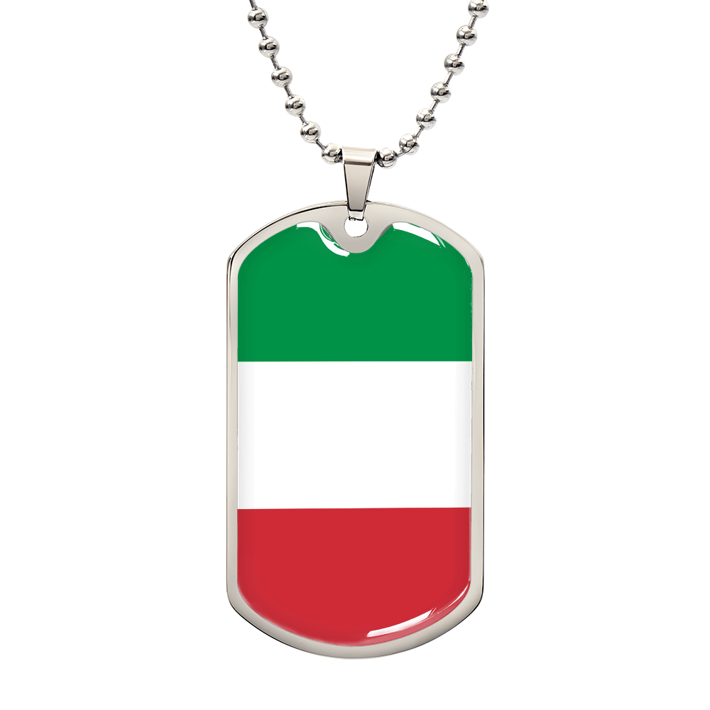 Italian Flag - Luxury Dog Tag Necklace