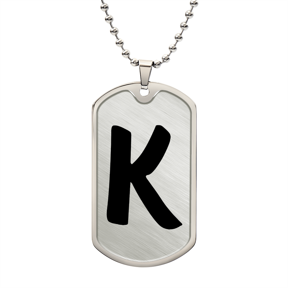 Initial K v1b - Luxury Dog Tag Necklace