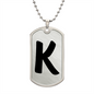 Initial K v1b - Luxury Dog Tag Necklace