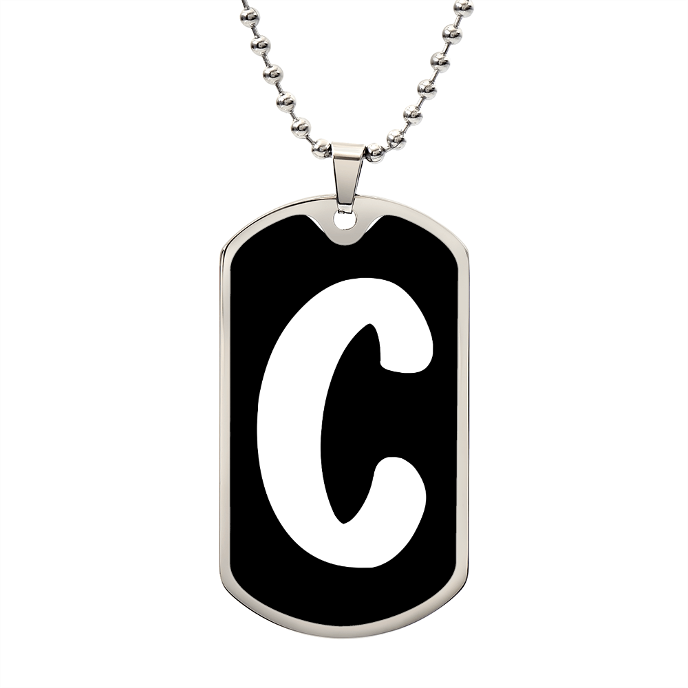 Initial C v3b - Luxury Dog Tag Necklace