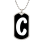 Initial C v3b - Luxury Dog Tag Necklace