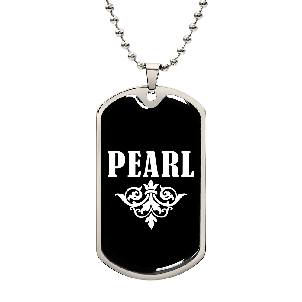 Pearl v03a - Luxury Dog Tag Necklace