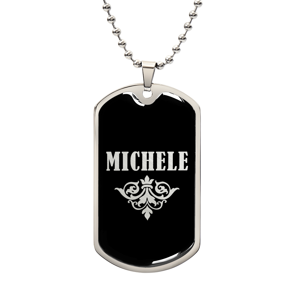 Michele v02a - Luxury Dog Tag Necklace