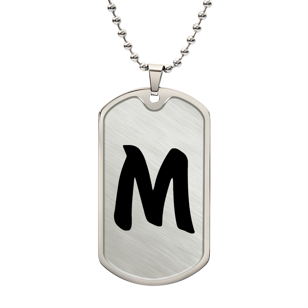 Initial M v1b - Luxury Dog Tag Necklace
