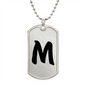 Initial M v1b - Luxury Dog Tag Necklace