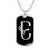 Initial E v001-22 - Luxury Dog Tag Necklace