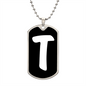 Initial T v3b - Luxury Dog Tag Necklace