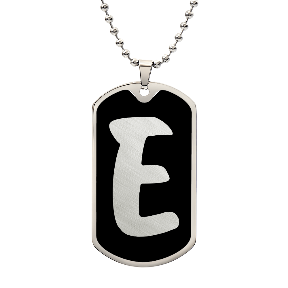 Initial E v2b - Luxury Dog Tag Necklace