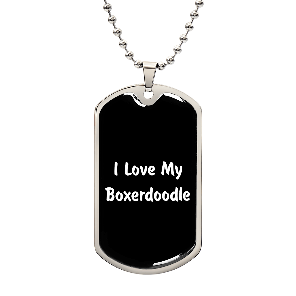 Love My Boxerdoodle v6 - Luxury Dog Tag Necklace