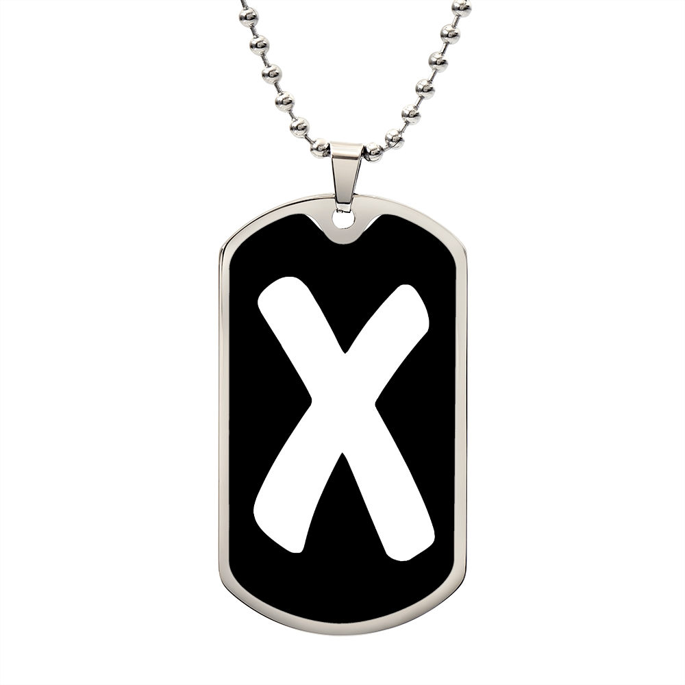 Initial X v3b - Luxury Dog Tag Necklace