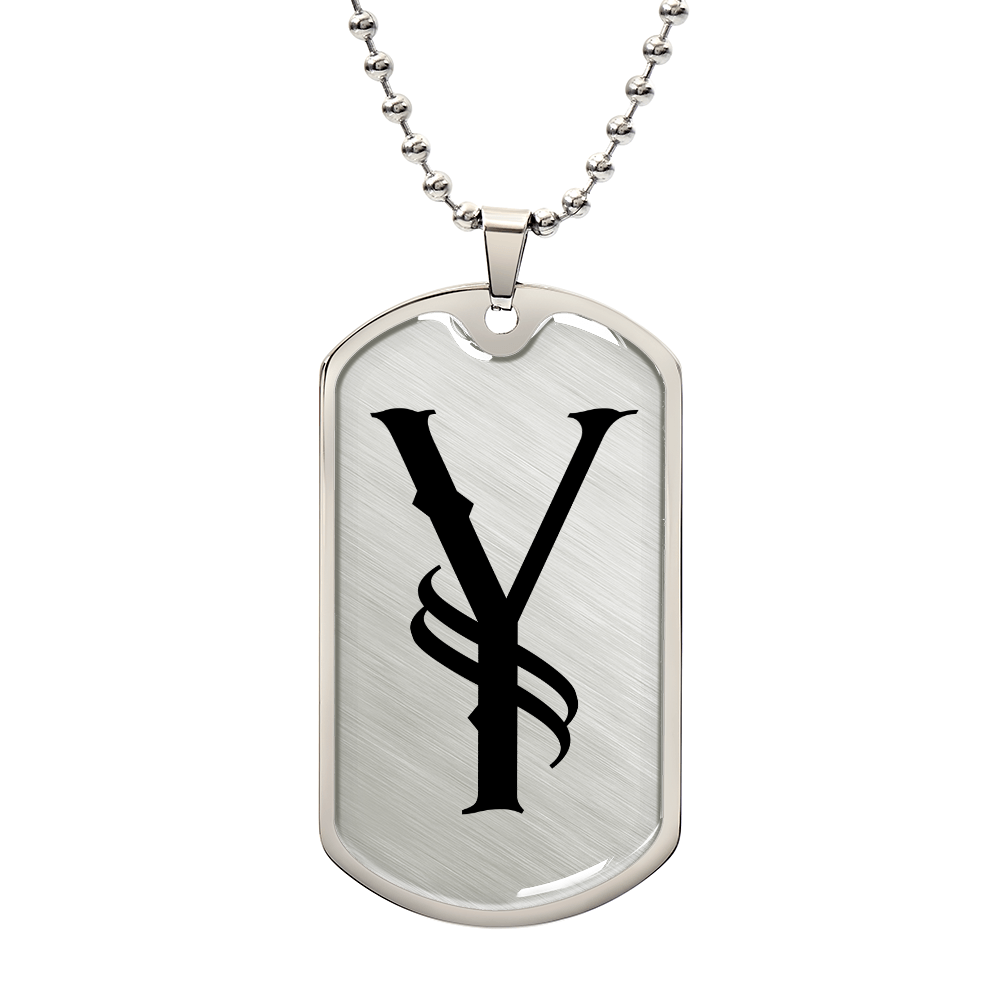 Initial Y v001-21 - Luxury Dog Tag Necklace