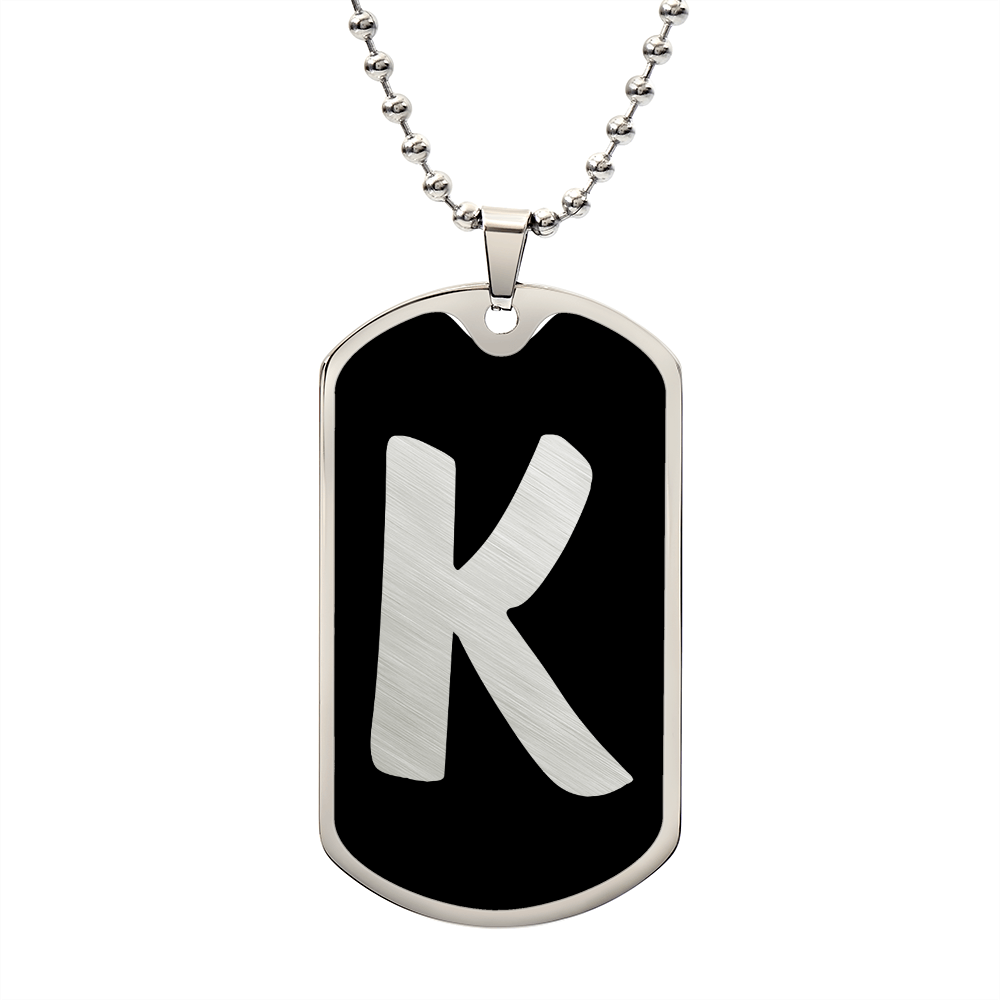 Initial K v2b - Luxury Dog Tag Necklace