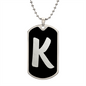 Initial K v2b - Luxury Dog Tag Necklace