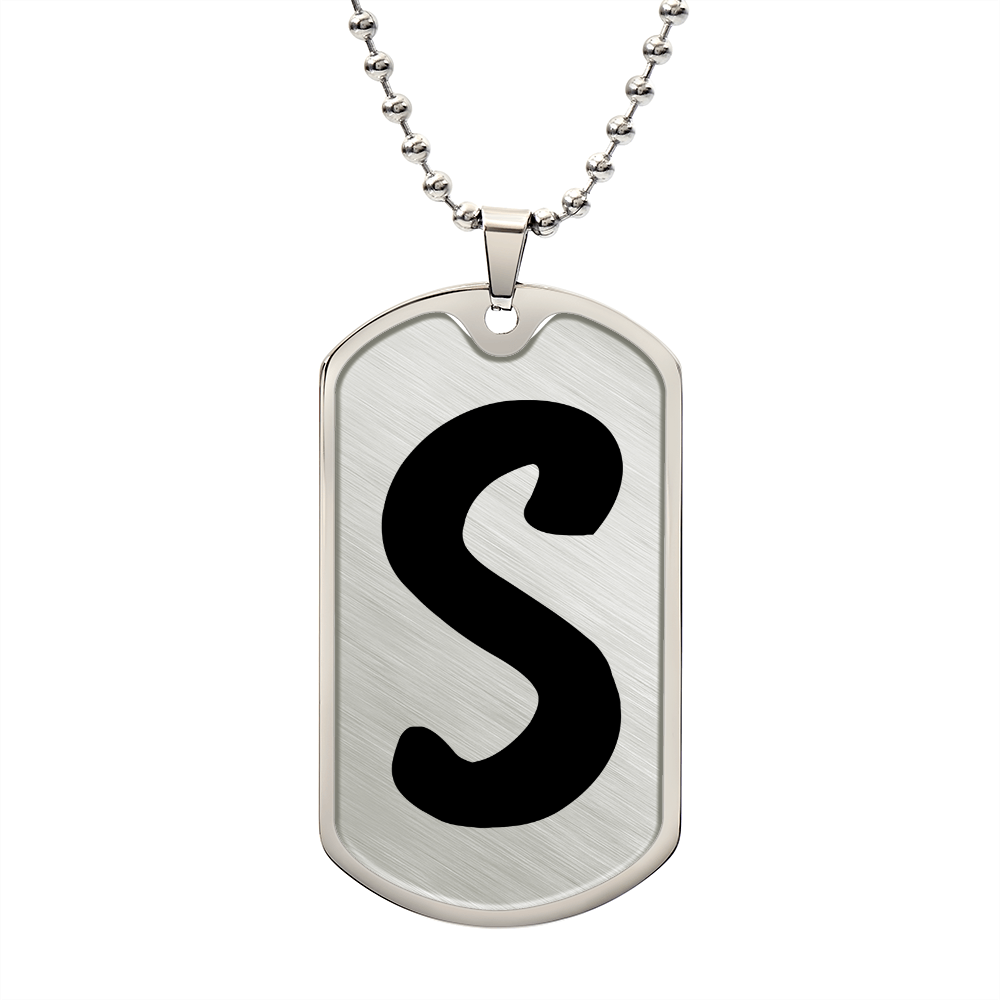Initial S v1b - Luxury Dog Tag Necklace