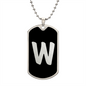 Initial W v2b - Luxury Dog Tag Necklace