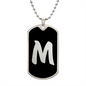 Initial M v2b - Luxury Dog Tag Necklace
