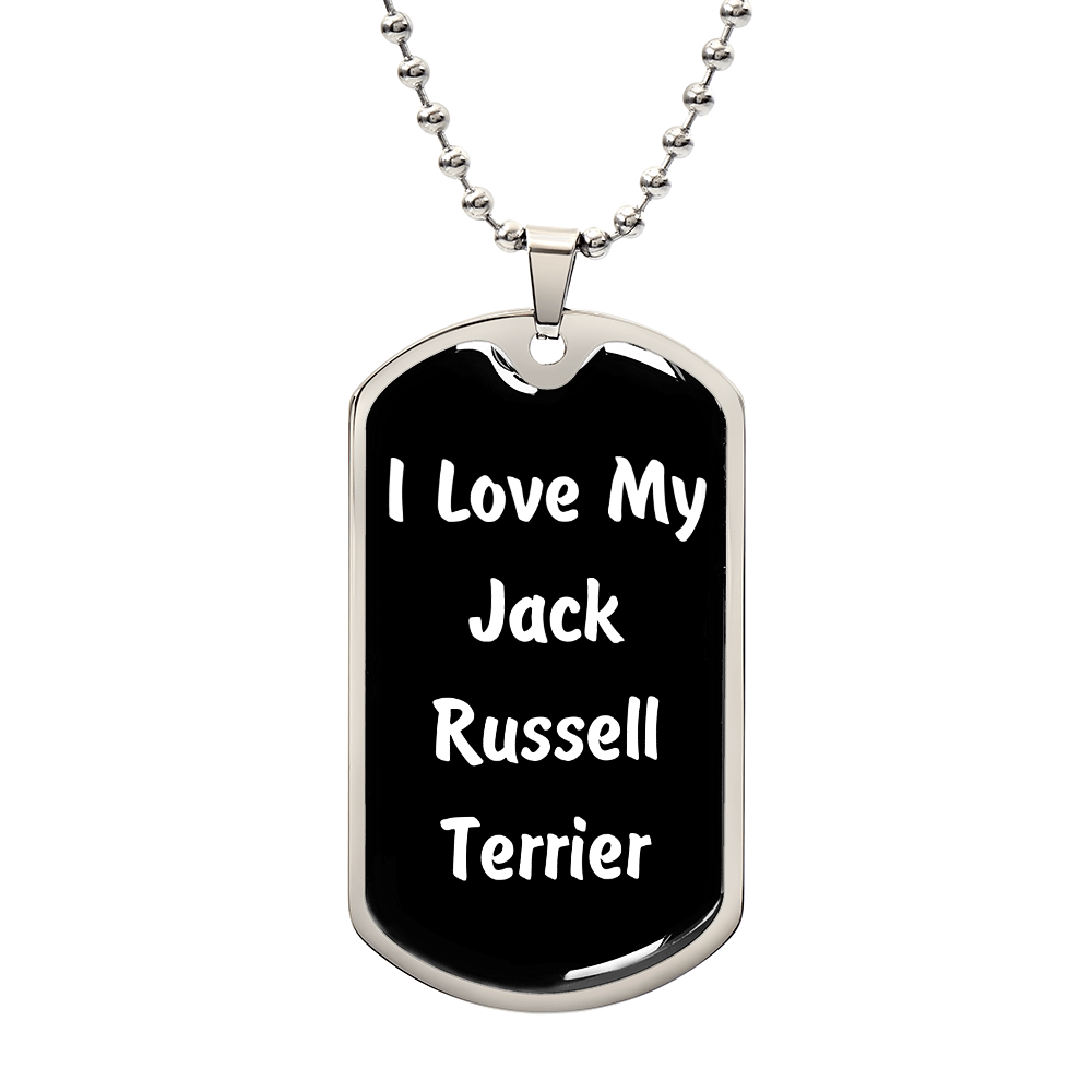 Love My Jack Russell Terrier v6 - Luxury Dog Tag Necklace