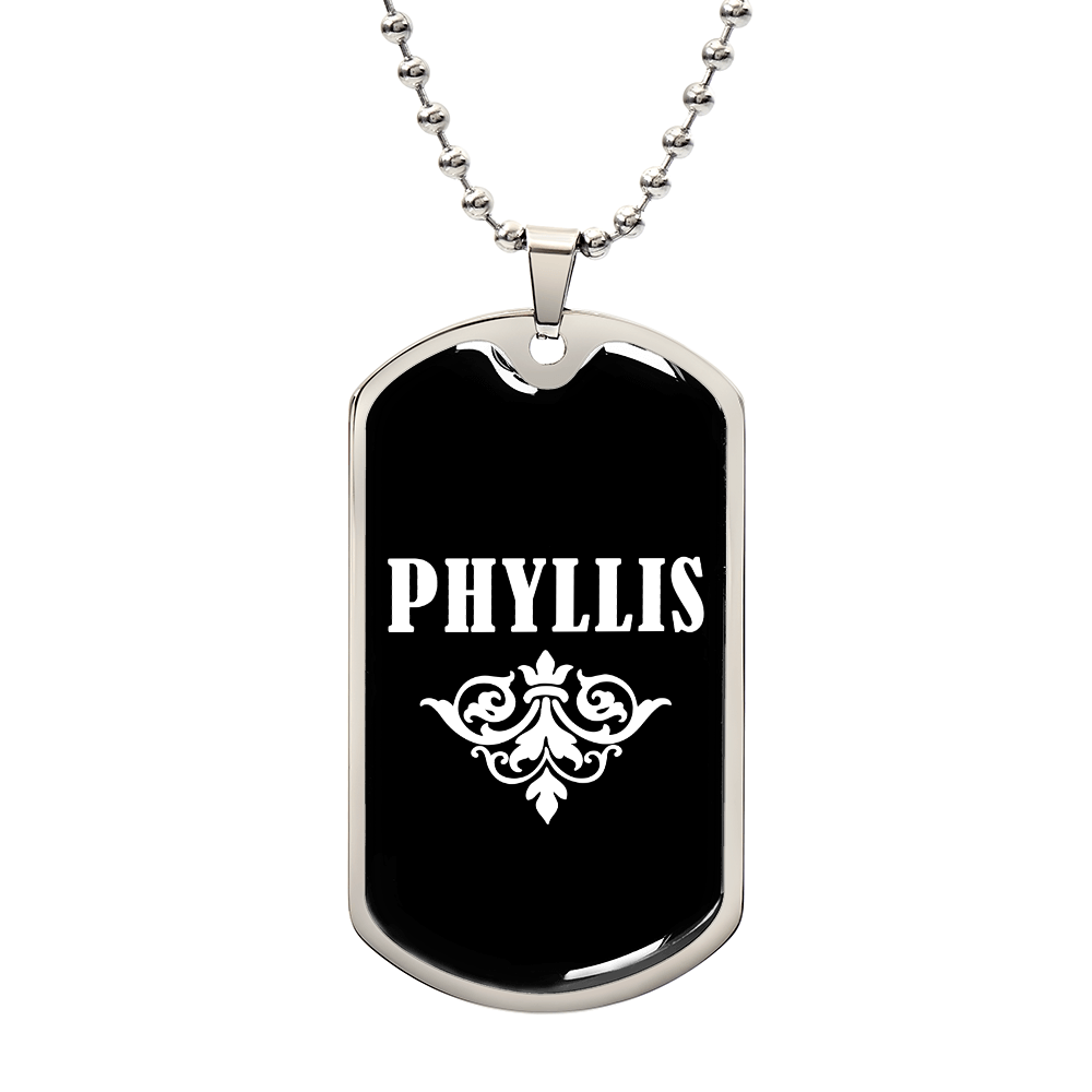 Phyllis v03a - Luxury Dog Tag Necklace