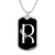 Initial R v001-23 - Luxury Dog Tag Necklace