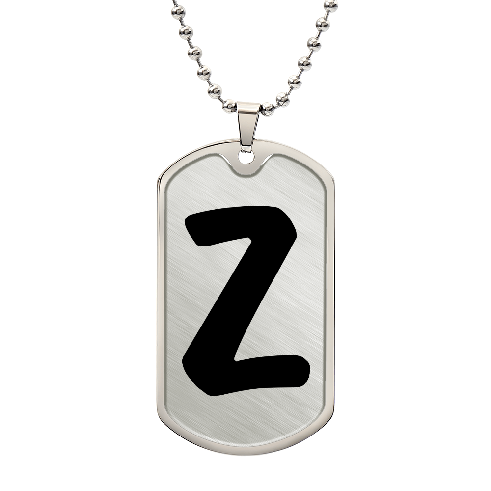 Initial Z v1b - Luxury Dog Tag Necklace