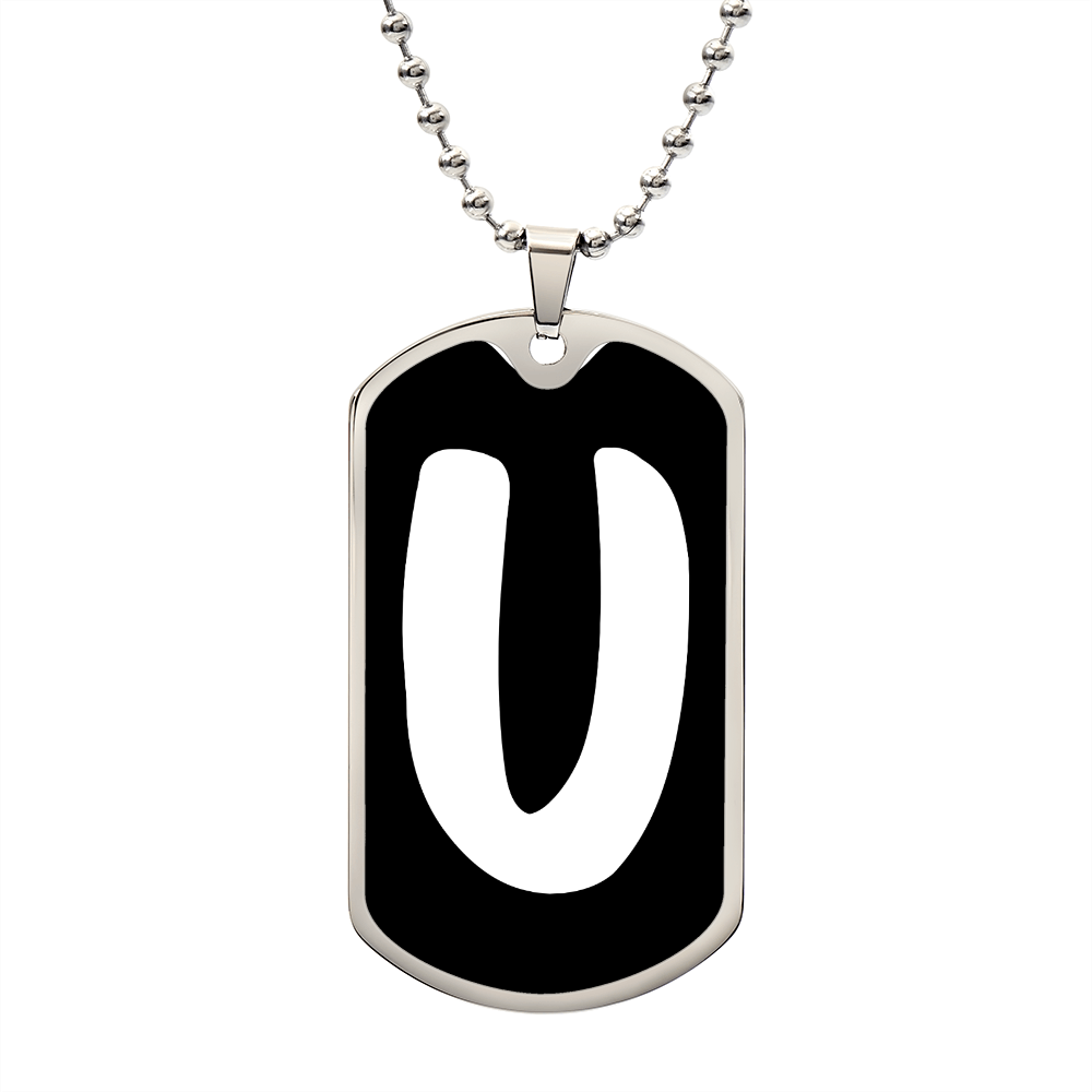 Initial U v3b - Luxury Dog Tag Necklace