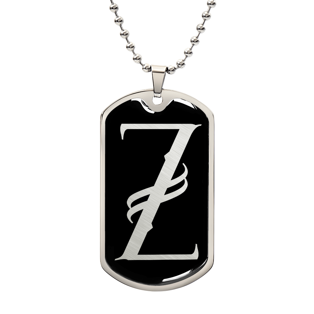 Initial Z v001-22 - Luxury Dog Tag Necklace