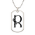 Initial R v001-24 - Luxury Dog Tag Necklace