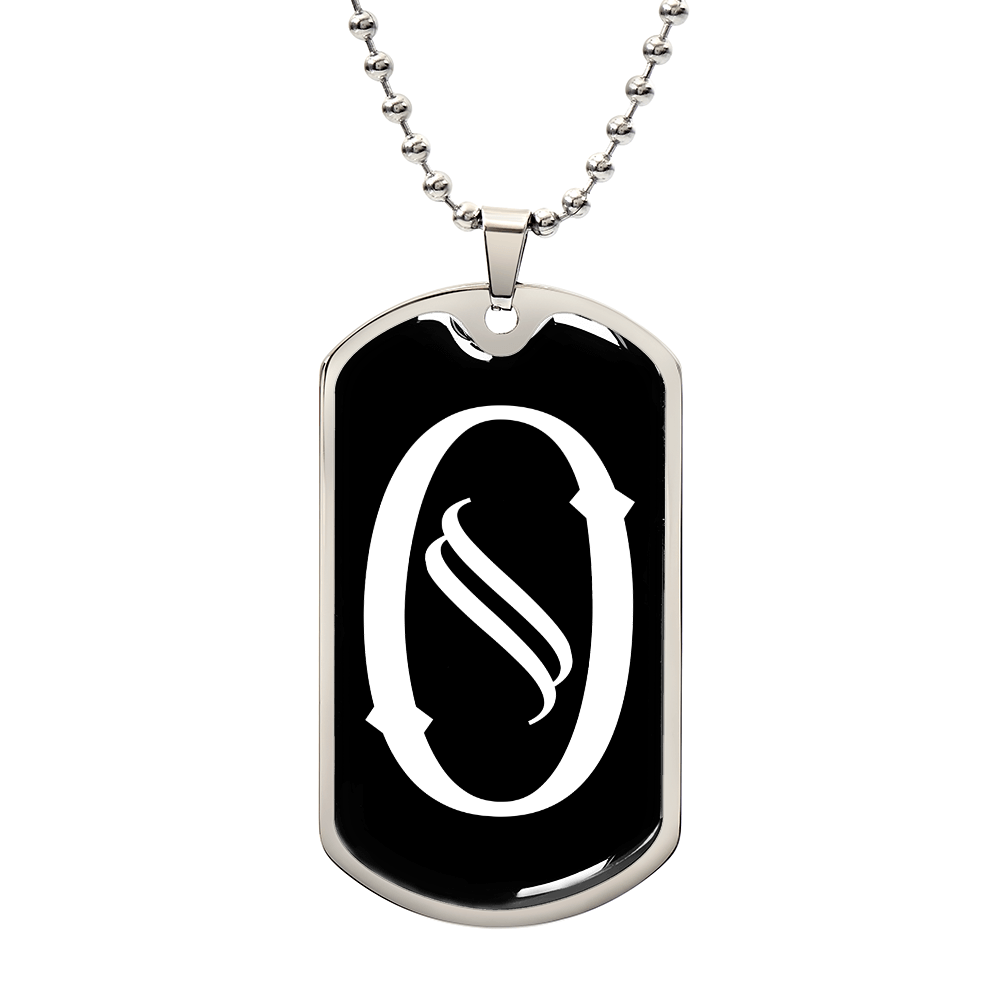 Initial O v001-23 - Luxury Dog Tag Necklace