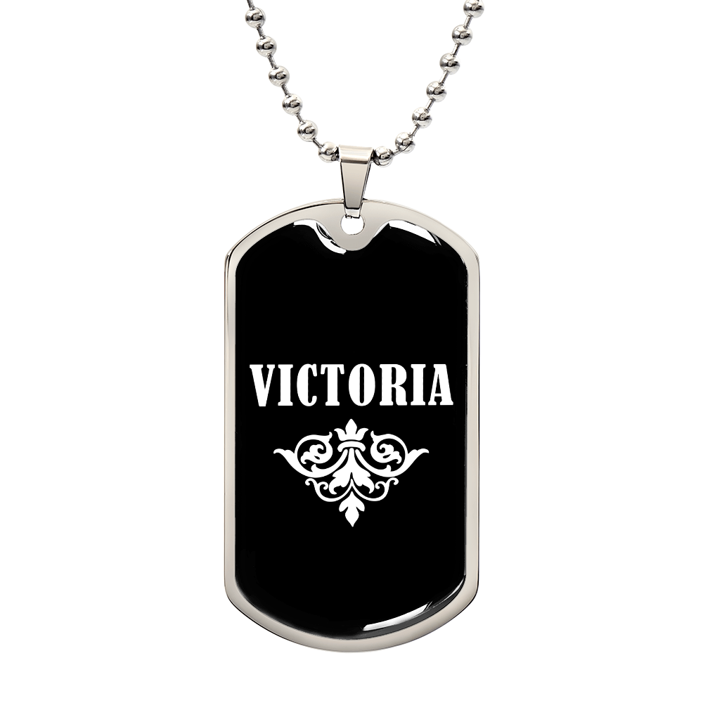 Victoria v03a - Luxury Dog Tag Necklace
