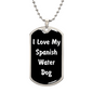 Love My Spanish Water Dog v6 - Luxury Dog Tag Necklace