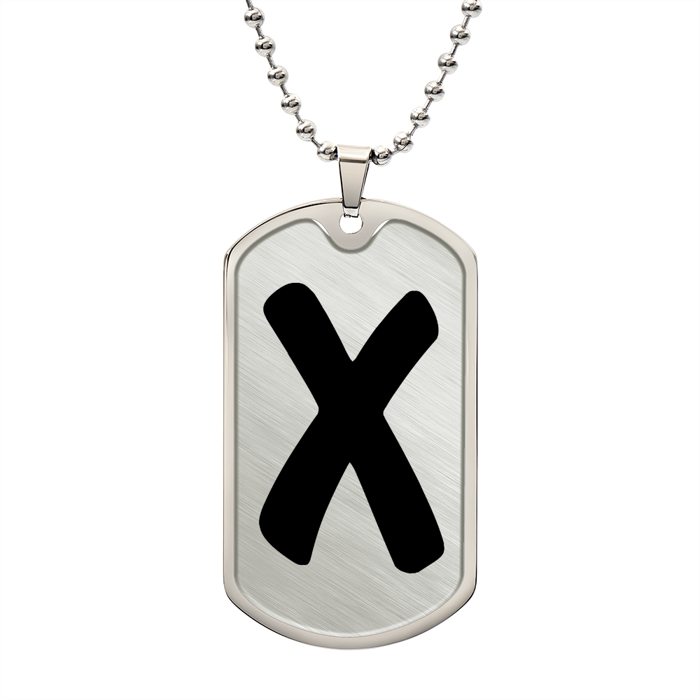 Initial X v1b - Luxury Dog Tag Necklace