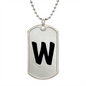 Initial W v1b - Luxury Dog Tag Necklace