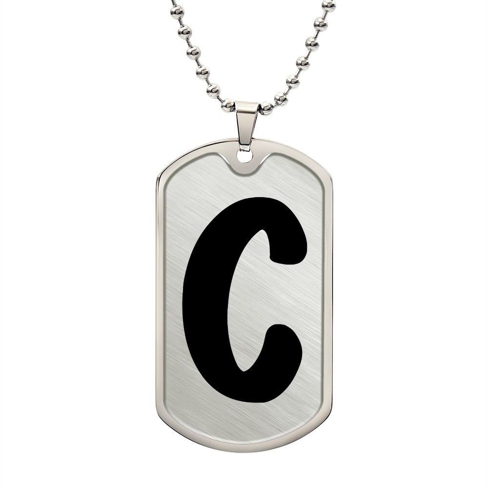 Initial C v1b - Luxury Dog Tag Necklace