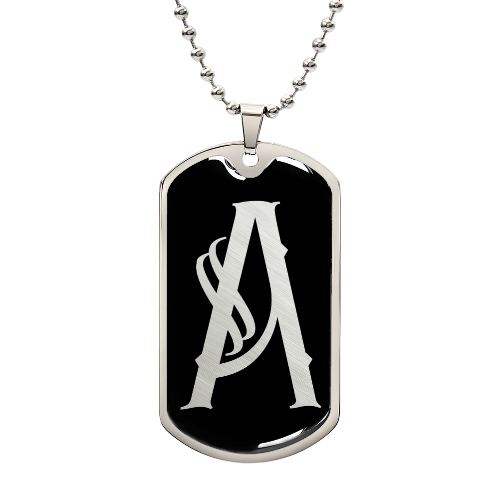 Initial A v001-22 - Luxury Dog Tag Necklace